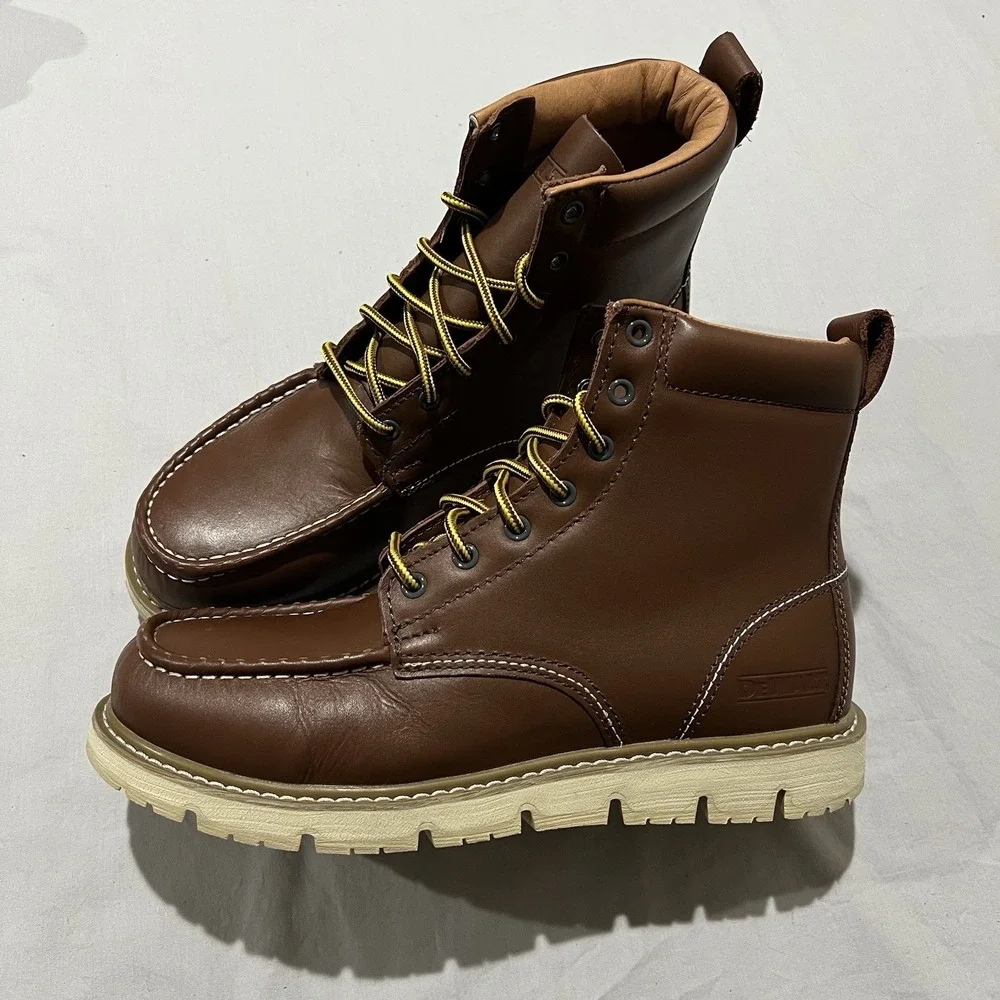 NWOB Dewalt Rockingham Moc PT Mens Brown Leather Lace Up Ankle Work Boots 11 M